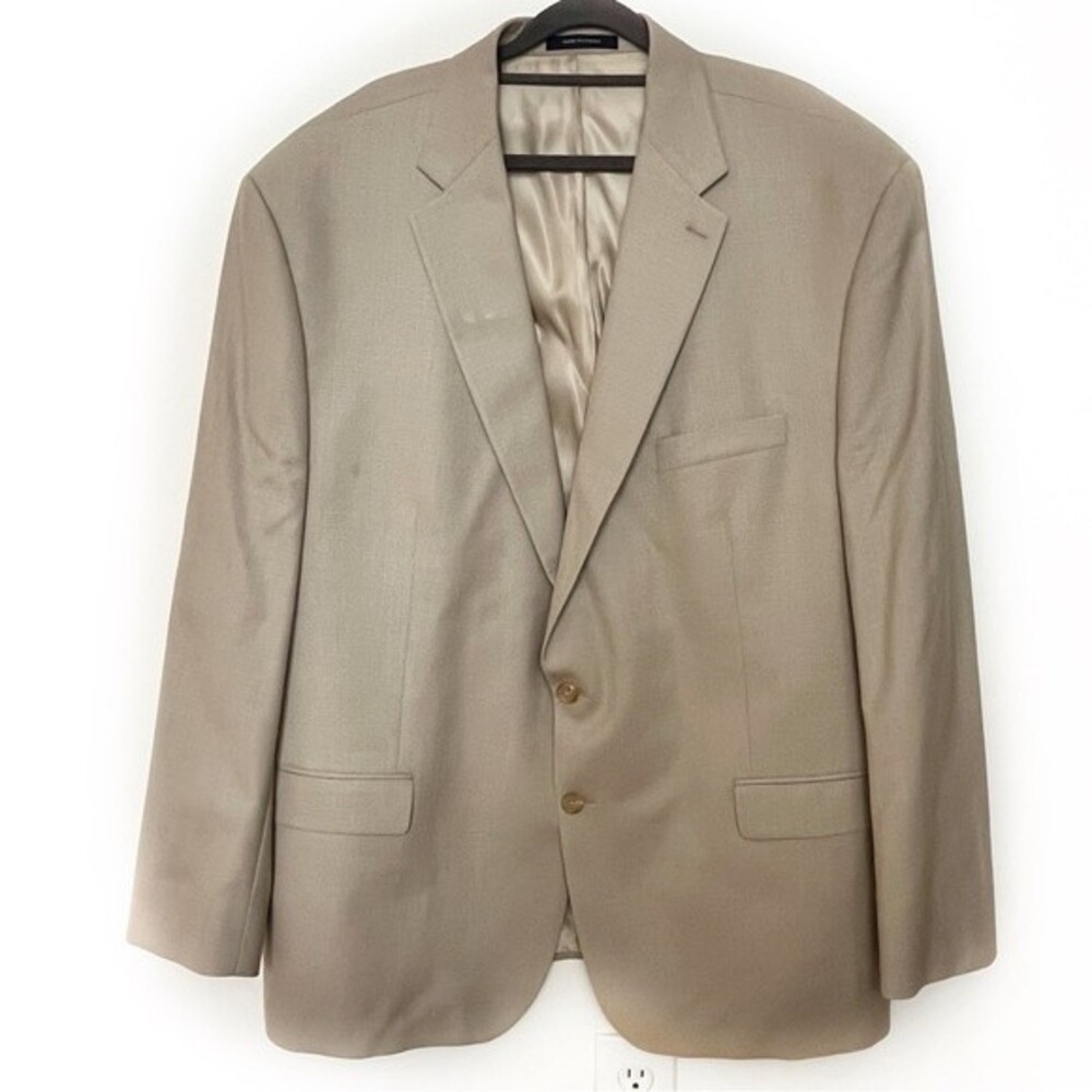 RALPH LAUREN SILK WOOL BLEND TAN BLAZER MENS SIZE XL